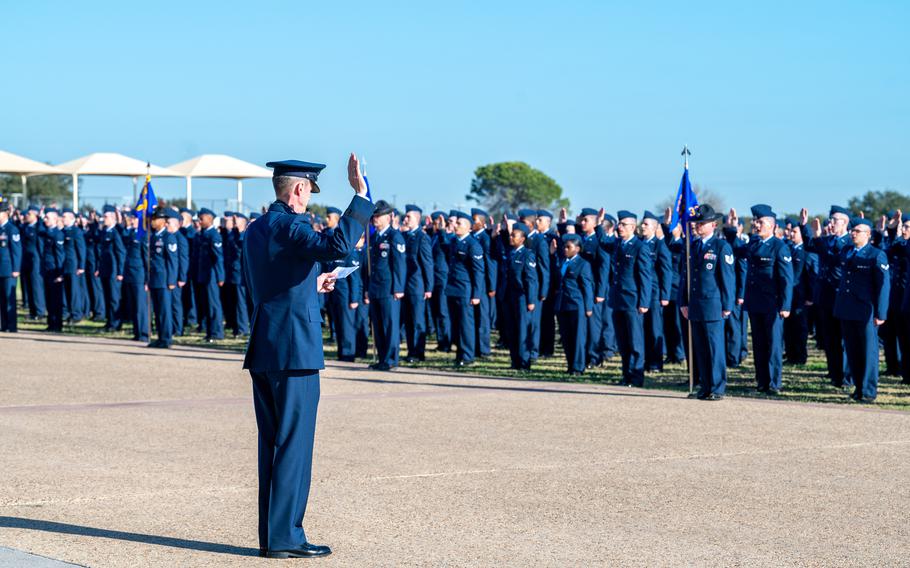 Airmen take enlistment oath