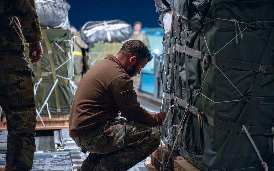 Airmen preparing airdrop
